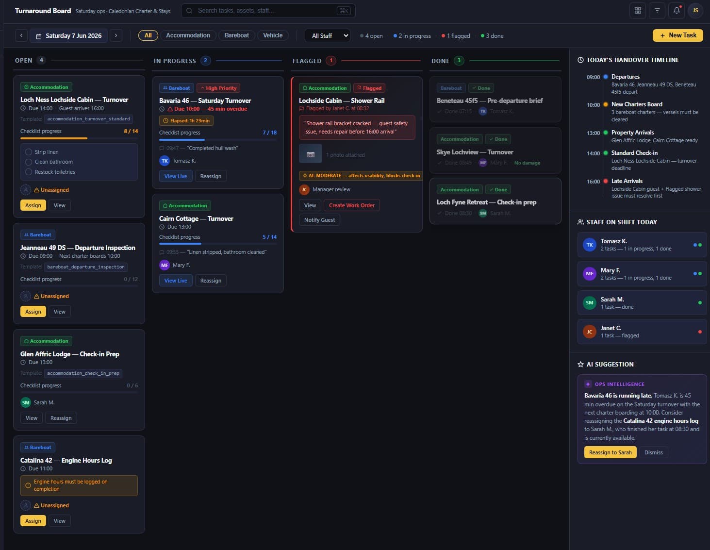 Custom operations software with embedded AI copilot